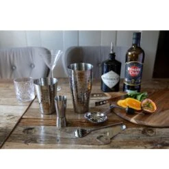 BarCraft 8-Piece Boston Cocktail Maker Set (Hammered Finish) 7 BarCraft 8-Piece Boston Cocktail Maker Set (Hammered Finish) -Coffee Supplies Store BarCraft 8 Piece Boston Cocktail Maker Set Hammered Finish 1