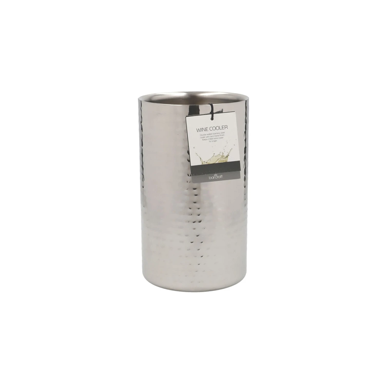 BarCraft Stainless Steel Hammered Wine Cooler 4 BarCraft Stainless Steel Hammered Wine Cooler - Image 2