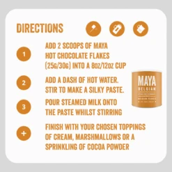 Maya Belgian Flakes Luxury Hot Chocolate – 1kg Resealable Tin -Coffee Supplies Store Belgian 3