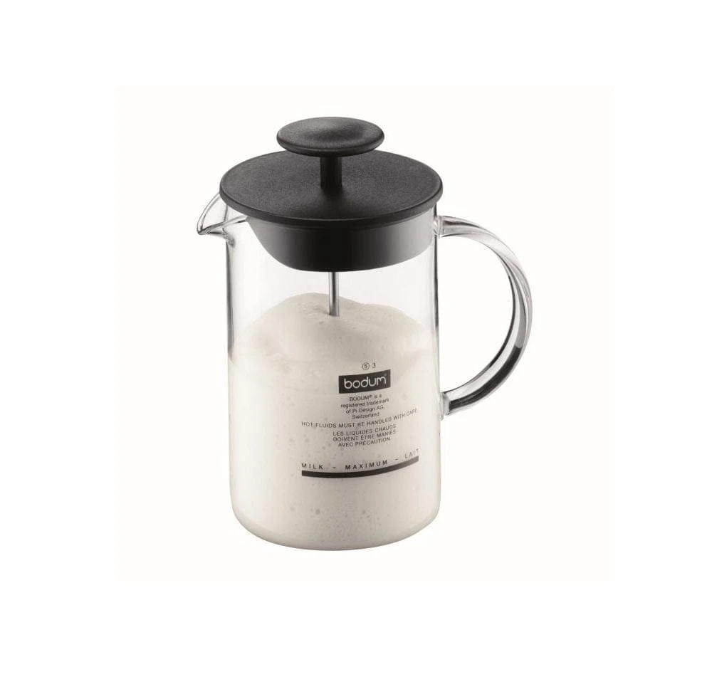 Bodum Latte Milk Frother With Glass Handle (0.25L) Black 3 Bodum Latte Milk Frother With Glass Handle (0.25L) Black