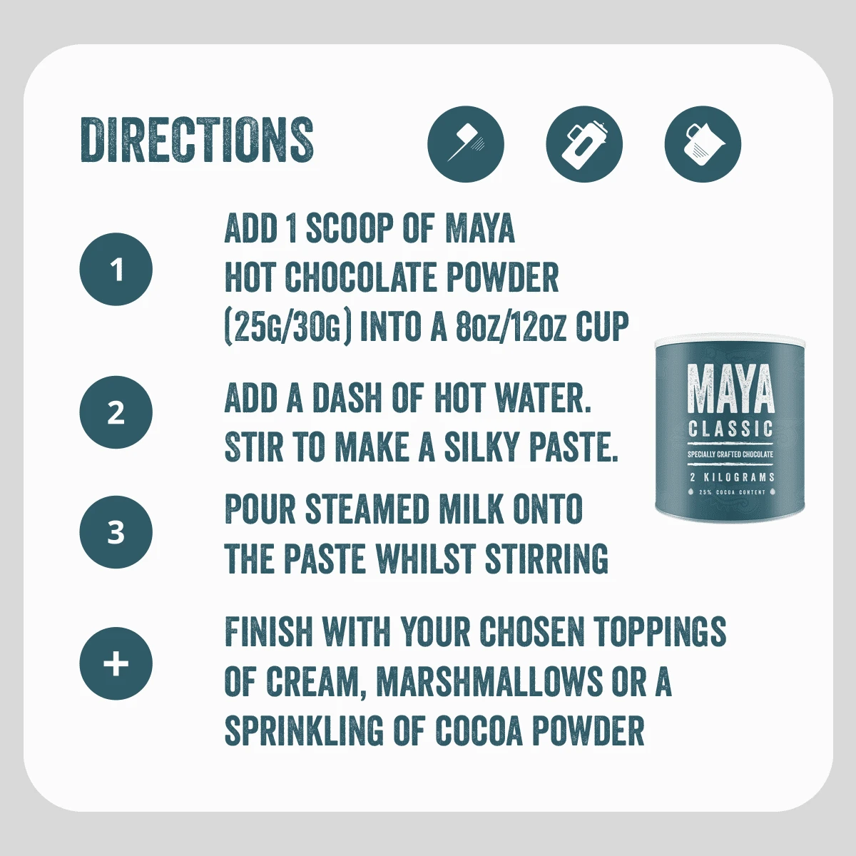 Maya Classic Hot Chocolate – 4x 2kg Resealable Tin 6 Maya Classic Hot Chocolate – 4x 2kg Resealable Tin - Image 4
