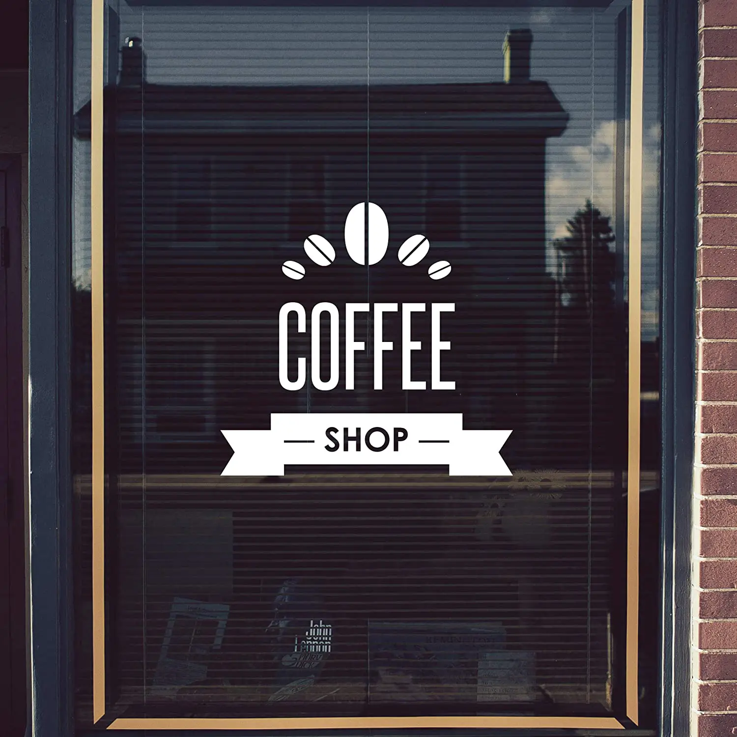 StickerDeen - Coffee Shop Cafe Window Sign Vinyl Graphics Sticker Shop Coffee Shop Restaurant (Reversed) – Yellow 3 StickerDeen - Coffee Shop Cafe Window Sign Vinyl Graphics Sticker Shop Coffee Shop Restaurant (Reversed) – Yellow