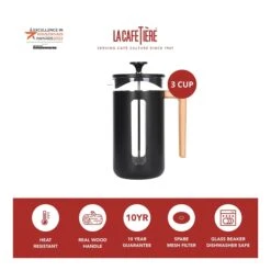 Coffee Supplies Store -Coffee Supplies Store La Cafetiere Pisa Black 3 Cup 1