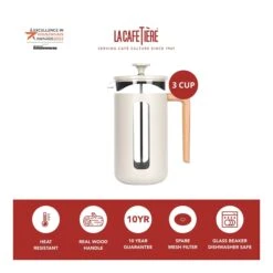 Coffee Supplies Store -Coffee Supplies Store La Cafetiere Pisa Latte Grey 3 Cup 2