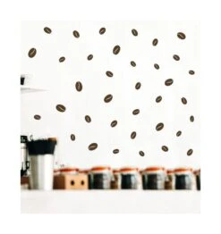 StickerDeen - Coffee Bean Pattern Removable Wall Art, Window, Furniture Espresso Filter Machine Vinyl Decal Stickers | (Pack Of 184) – Yellow
