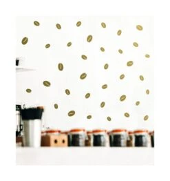 StickerDeen - Coffee Bean Pattern Removable Wall Art, Window, Furniture Espresso Filter Machine Vinyl Decal Stickers | (Pack Of 184) – Yellow -Coffee Supplies Store Zoom Gold 47 1 scaled 1