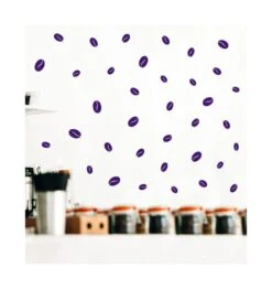 StickerDeen - Coffee Bean Pattern Removable Wall Art, Window, Furniture Espresso Filter Machine Vinyl Decal Stickers | (Pack Of 184) – Yellow -Coffee Supplies Store Zoom Purple 32 scaled 1