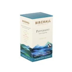 Birchall Peppermint – 6 X 25 Enveloped Tea Bags (150 Teabags) -Coffee Supplies Store birchall peppermint 25 enveloped tea bags side top