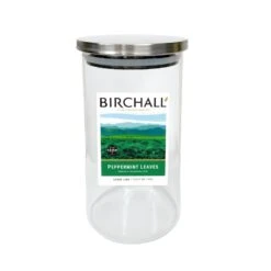 Birchall Glass Tea Jar -Coffee Supplies Store jar peppermint leaves