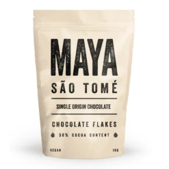 Maya Sao Tome 58% Cocoa Flakes – 1kg Resealable Bag – Luxury...